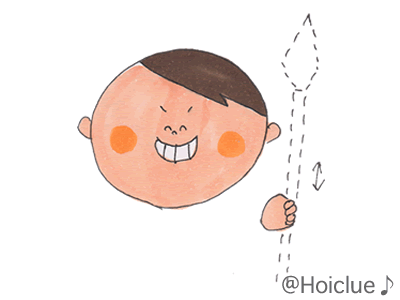 やりだって持ってるもん 子どもが槍を持つ仕草をするイラスト