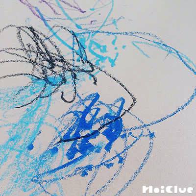 子どもの描いた雨の絵