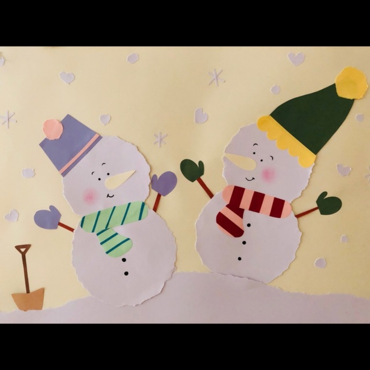 【みんなの投稿】壁面 雪だるま 【みんなの投稿】壁面 雪だるま