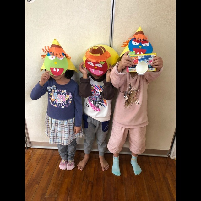 【みんなの投稿】4歳児 鬼のお面👹 【みんなの投稿】4歳児 鬼のお面👹