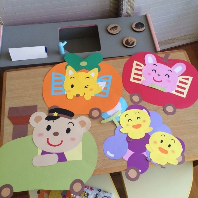 【みんなの投稿】9月壁面 「フルーツ列車」