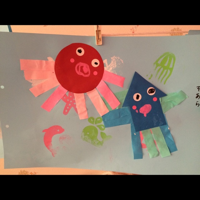 【みんなの投稿】7月製作さかなスタンプ