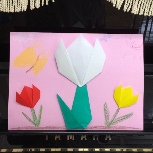 【みんなの投稿】年中 折り紙 チューリップ