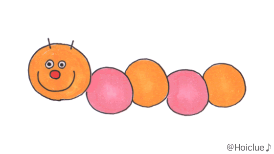 手作りあおむし〜ぐるぐるお絵描きVer〜