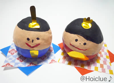 ひな人形（紙粘土編）～手作り感溢れるまんまる雛人形～