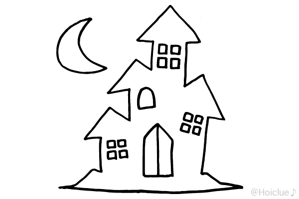 【ぬりえ】お城〜ハロウィンにちなんだぬりえ〜