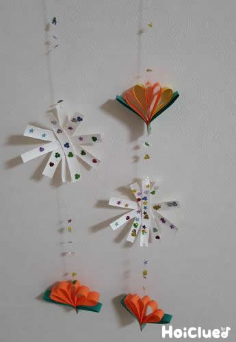 春を感じるお花のモビール〜素材の組み合わせが楽しい製作あそび〜
