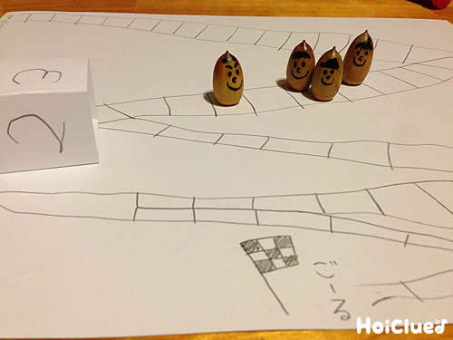 ドングリすごろく〜自然を使った手作りおもちゃ〜