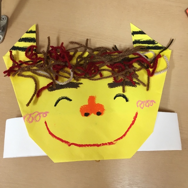 【みんなの投稿】鬼のお面(可愛い顔)年少