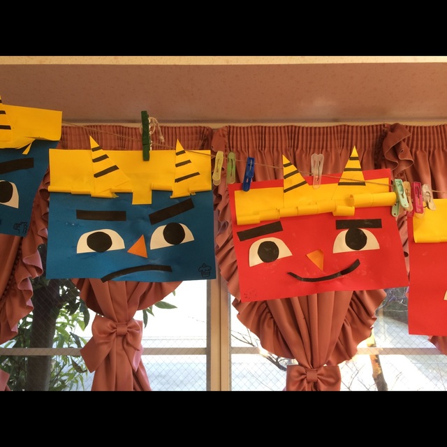 【みんなの投稿】鬼のお面 2歳児