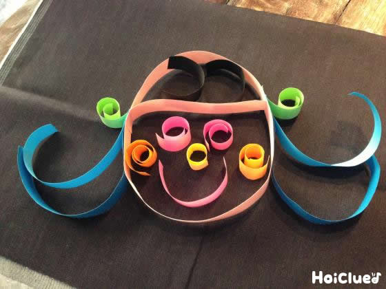 くるりんカールのおんなのこ〜色画用紙で楽しむ、おもしろおえかき〜