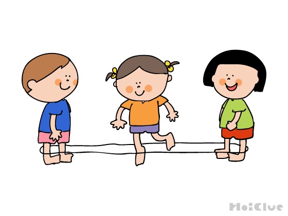 ゴム跳び・ゴム段あそび～平ゴム1つで、いろんな楽しみ方ができる遊び～