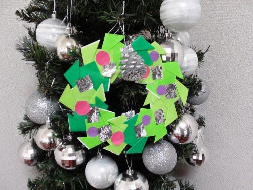 【みんなの投稿】折り紙で簡単クリスマスリース