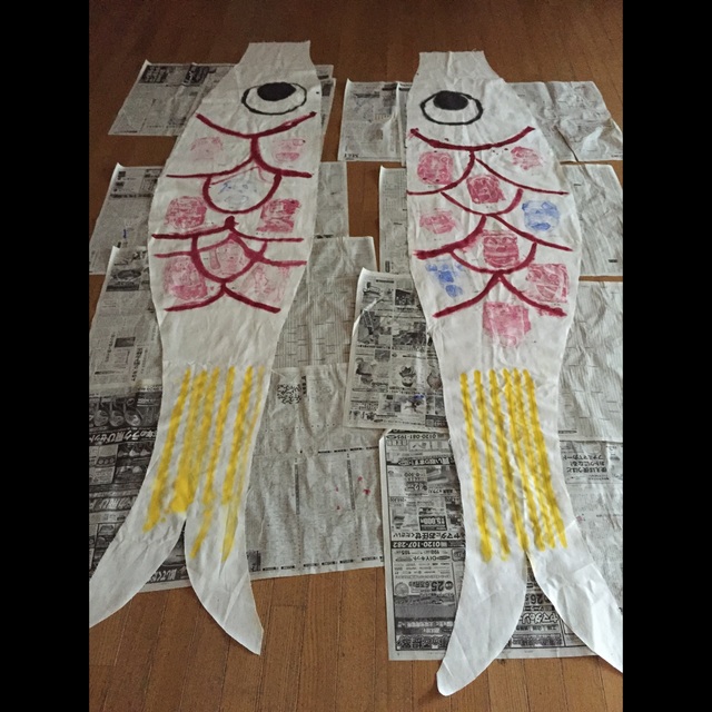 【みんなの投稿】顔版画 こいのぼり