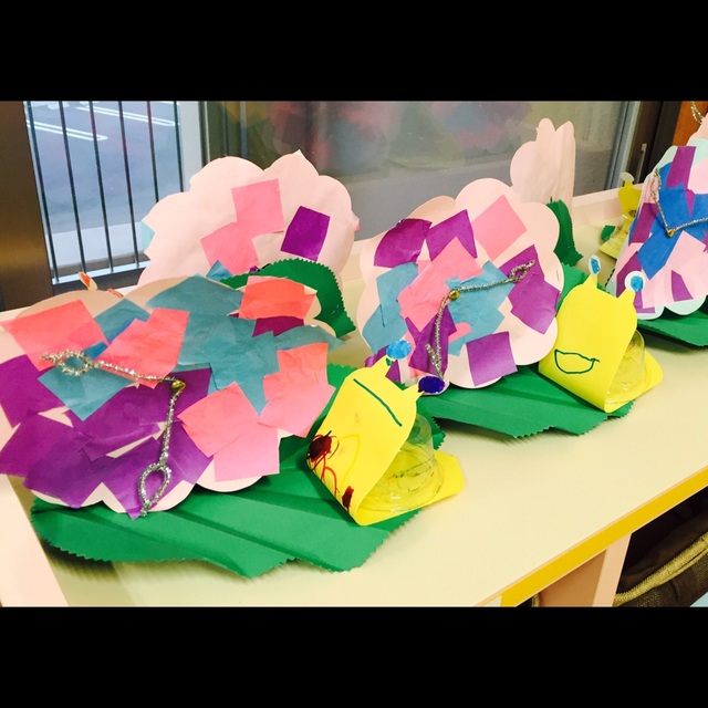 【みんなの投稿】年少アジサイとカタツムリの時計