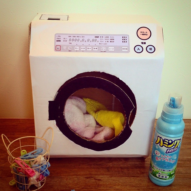 【みんなの投稿】【段ボールでドラム式洗濯機】