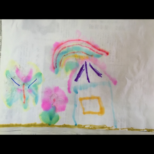 【みんなの投稿】【雨でにじみ絵】
