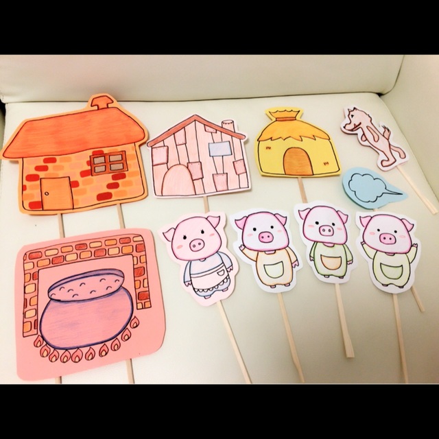 【みんなの投稿】【三匹のこぶた】ペープサート