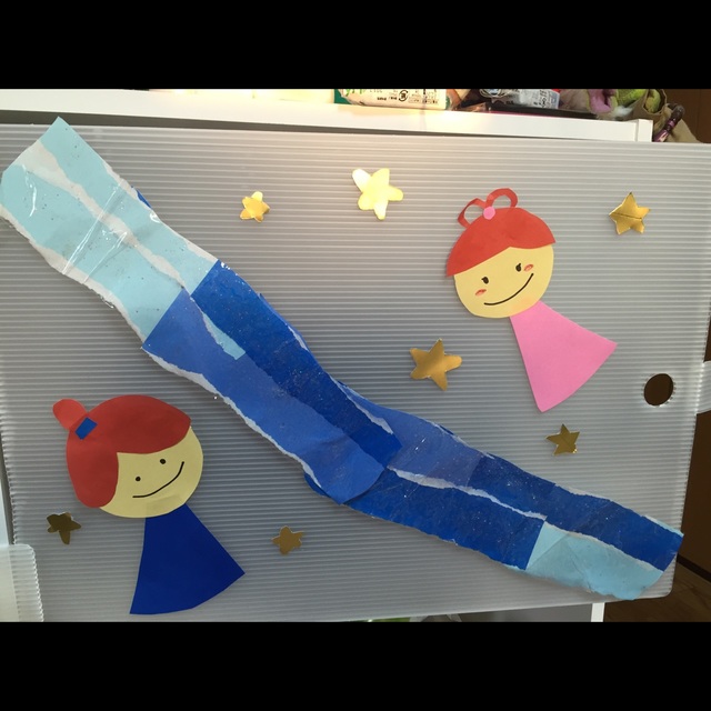 【みんなの投稿】☆家にあるもので七夕壁面