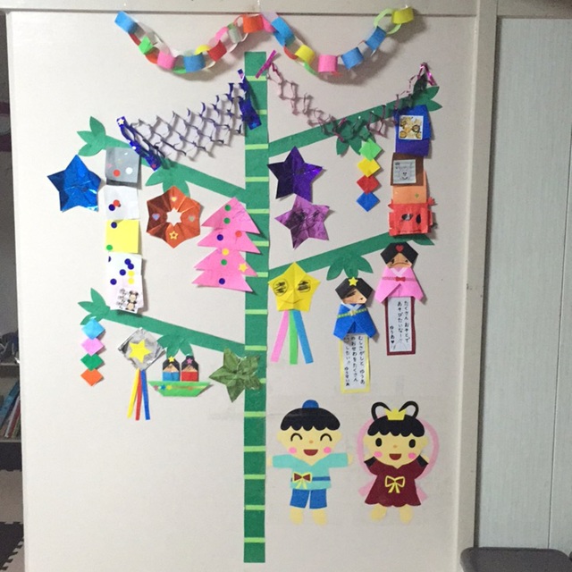 【みんなの投稿】七夕☆自宅の壁を飾りました。