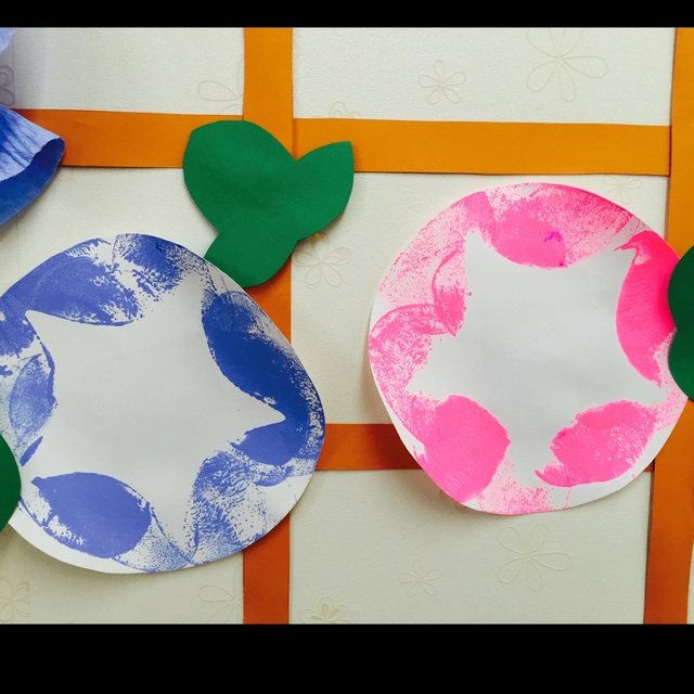 【みんなの投稿】☆朝顔☆スタンプ☆1歳児