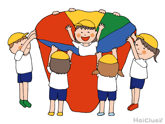 パラバルーン（花）〜保育士がバルーンの上に乗って表現する方法〜