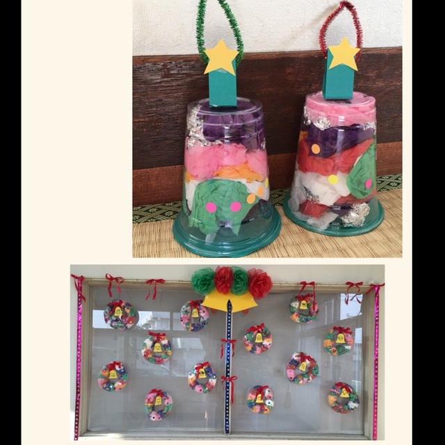 【みんなの投稿】紙コップでクリスマスツリー(1.2歳児)