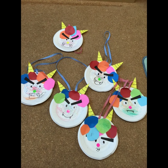 【みんなの投稿】【紙皿で鬼は～外～♪】