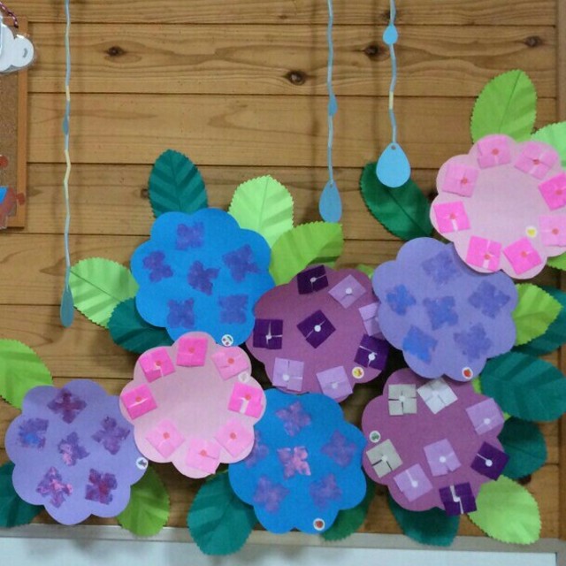 【みんなの投稿】６月あじさい製作 ２,３歳児