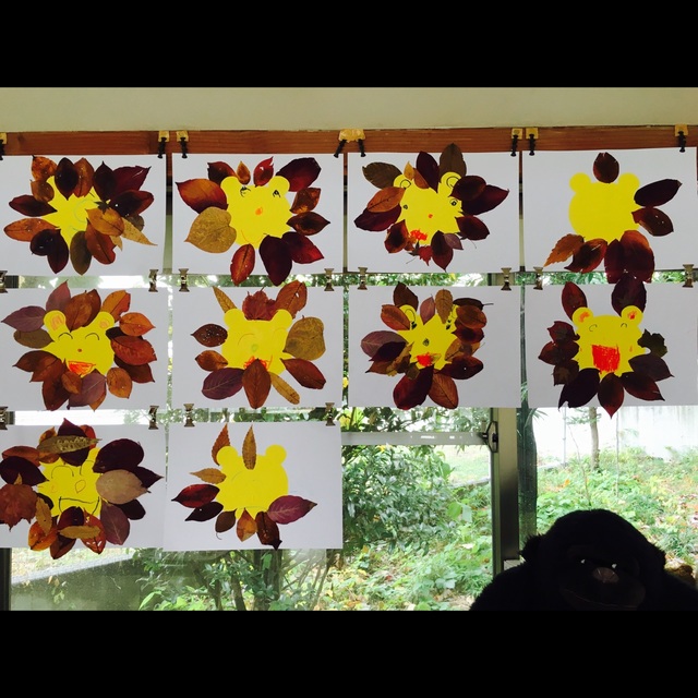 【みんなの投稿】落ち葉製作 ライオン 年少