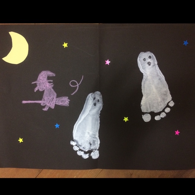 【みんなの投稿】【0歳児 ハロウィンオバケ】