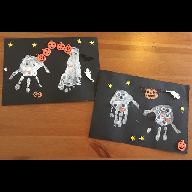 【みんなの投稿】手型、足形 おばけ(3歳児)