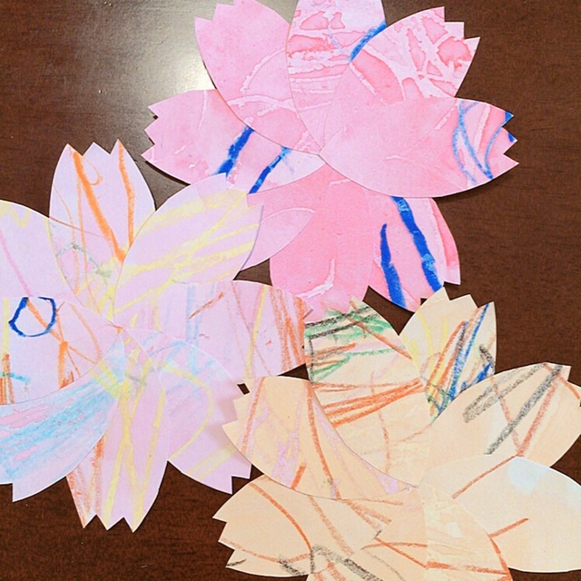 【みんなの投稿】【はじき絵でコスモス】