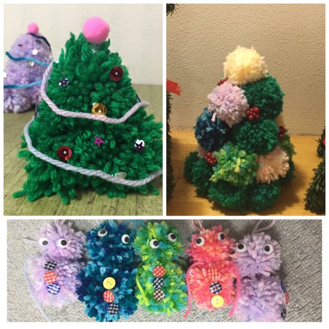 【みんなの投稿】毛糸ボンボンで クリスマスクラフト