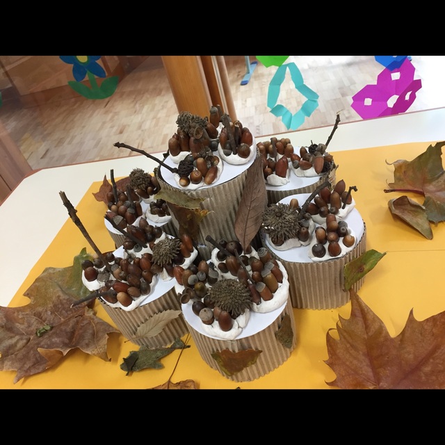 【みんなの投稿】どんぐりケーキ(3歳児共同製作)