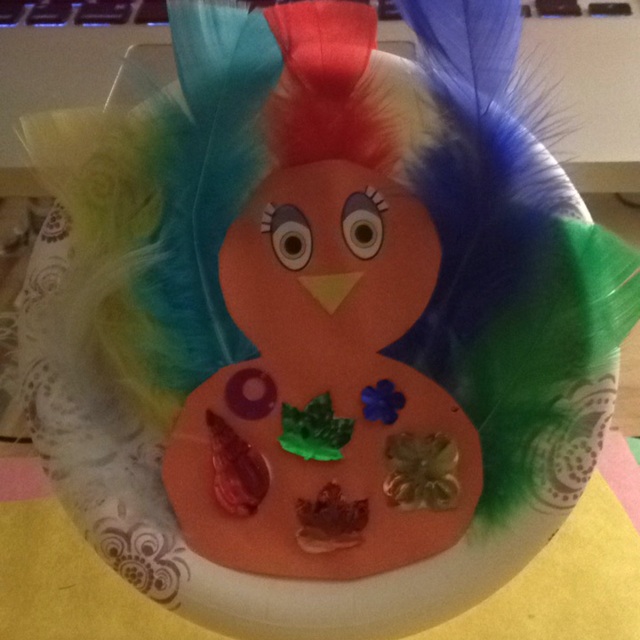 【みんなの投稿】紙皿の七面鳥(アメリカ合衆国、感謝祭テーマ)