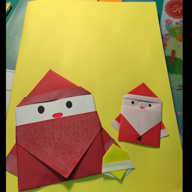 【みんなの投稿】折り紙サンタ