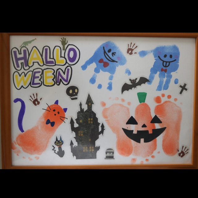 【みんなの投稿】ハロウィンの手形足形アート(o^^o)