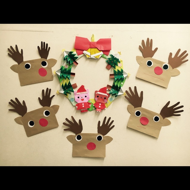 【みんなの投稿】2歳児 おりがみのリース