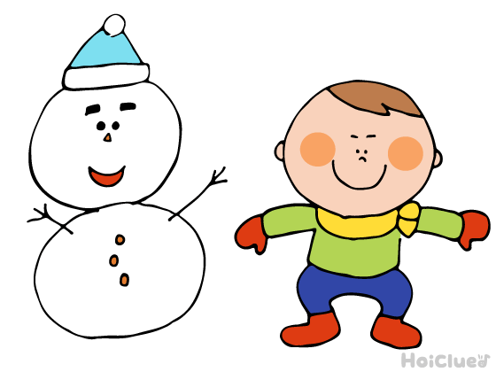 雪だるまの帽子をひょい！〜雪の日にオススメの戸外遊び〜