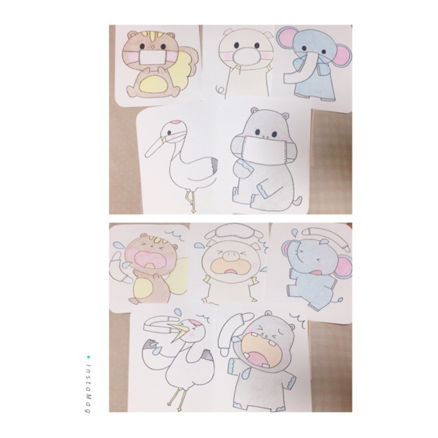 【みんなの投稿】【コンコンクシャン ペープサート】