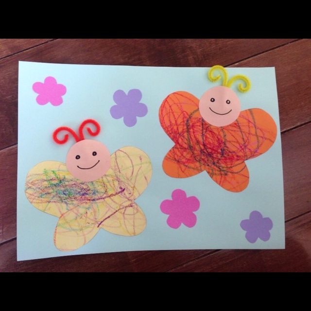【みんなの投稿】【1歳児 4月製作 ちょうちょ】