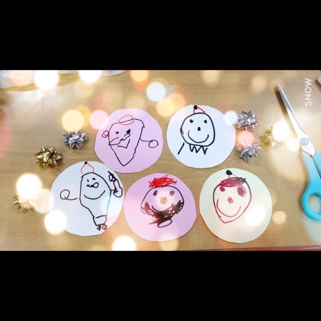 【みんなの投稿】３歳児リースに使った絵サンタさん