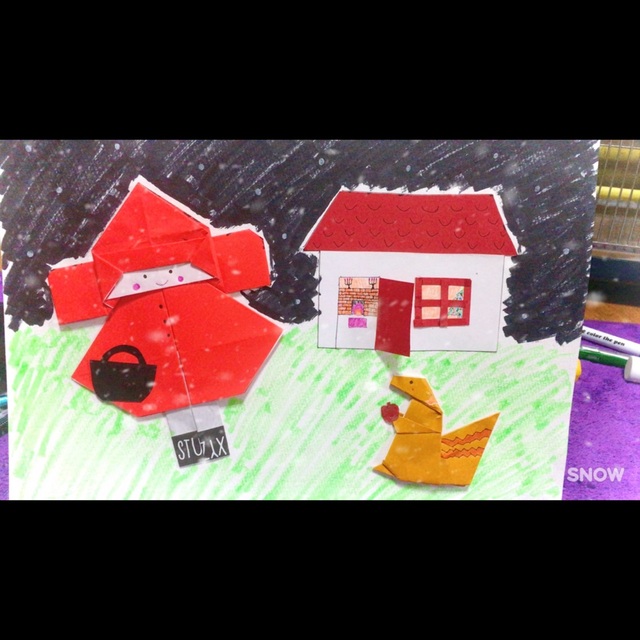 【みんなの投稿】折り紙赤ずきんちゃん