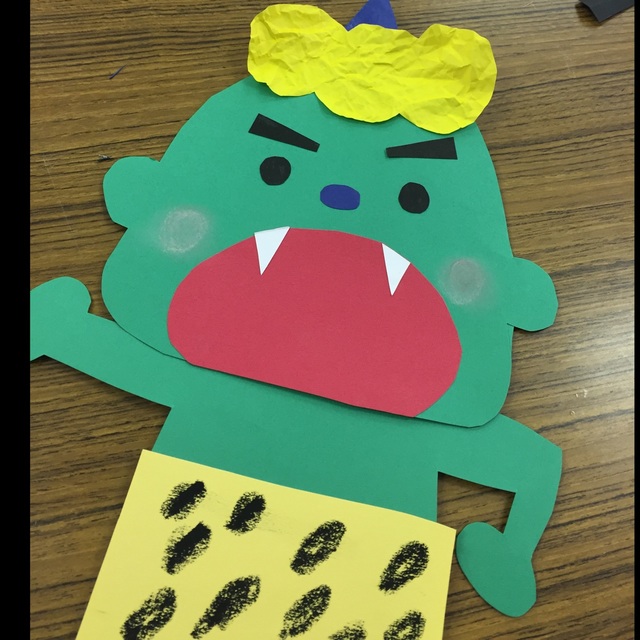 【みんなの投稿】【壁面】緑色のおに