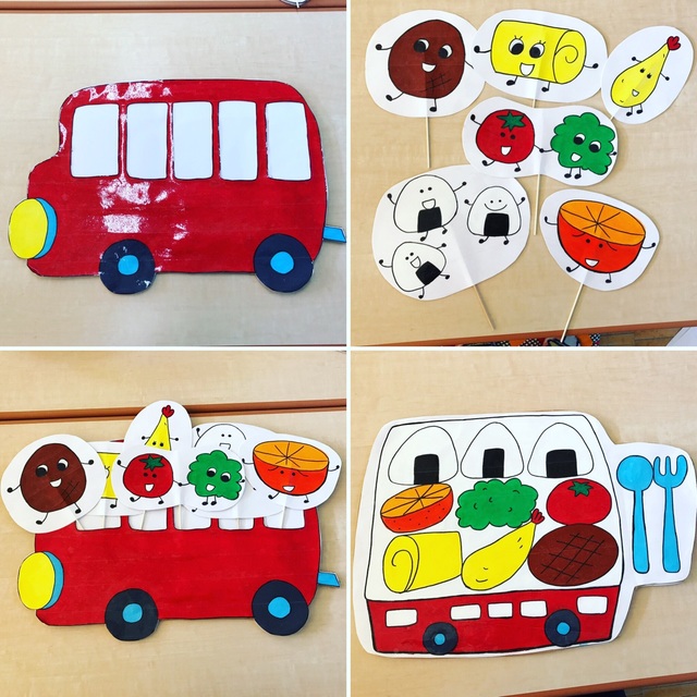 【みんなの投稿】おべんとうバスのペープサート！