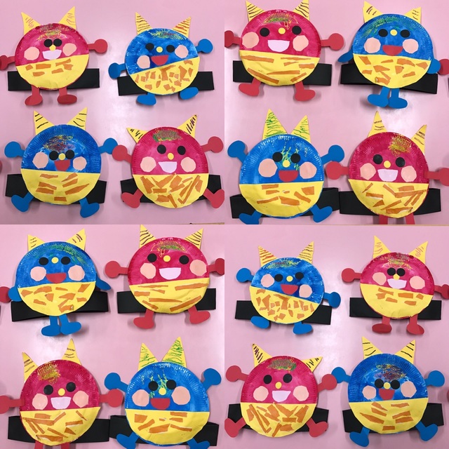 【みんなの投稿】３歳児 紙皿で作る鬼のお面