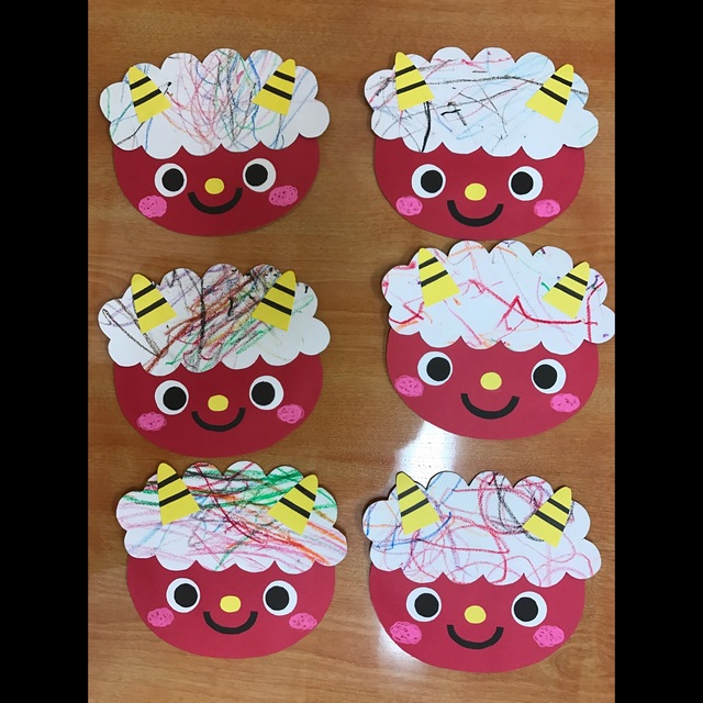 【みんなの投稿】0歳児クラス【鬼のお面】 【みんなの投稿】0歳児クラス【鬼のお面】