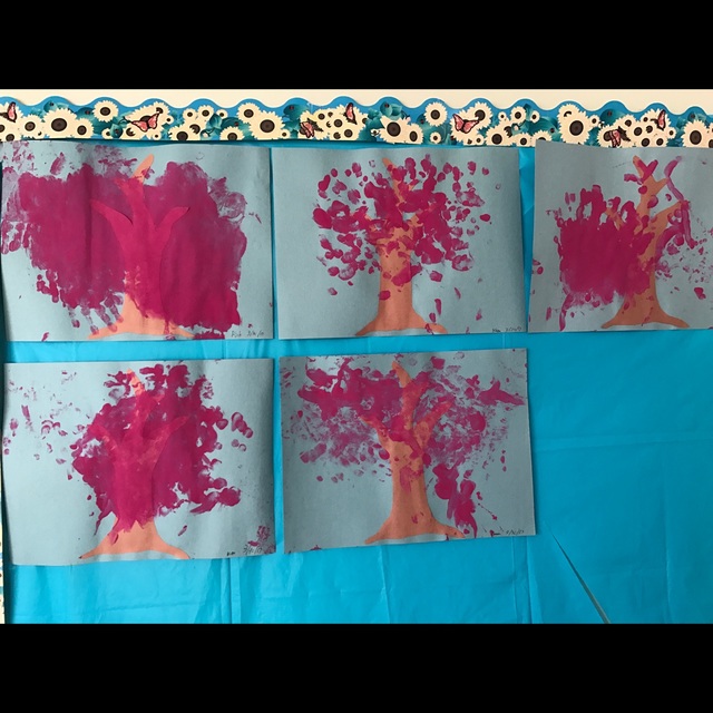 【みんなの投稿】【桜の木】フィンガーペインティング