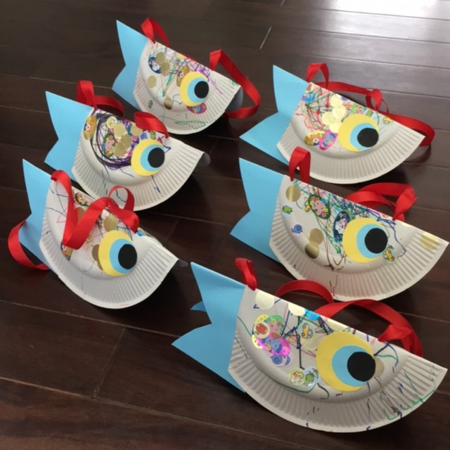 【みんなの投稿】紙皿で鯉のぼりの首飾り～♪